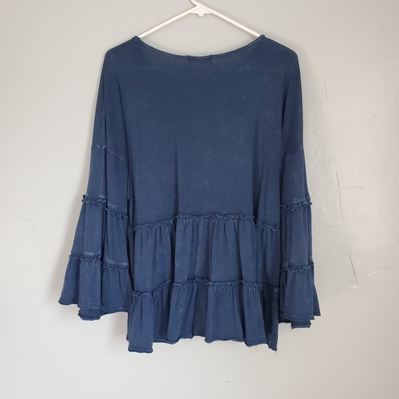 Blue Ruffled Blouse - Picture 2 of 3